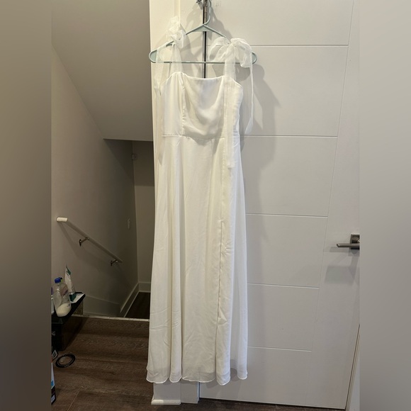 NWT Lulus Radiant Romance White Tie-Strap Maxi Dress - Picture 3 of 6